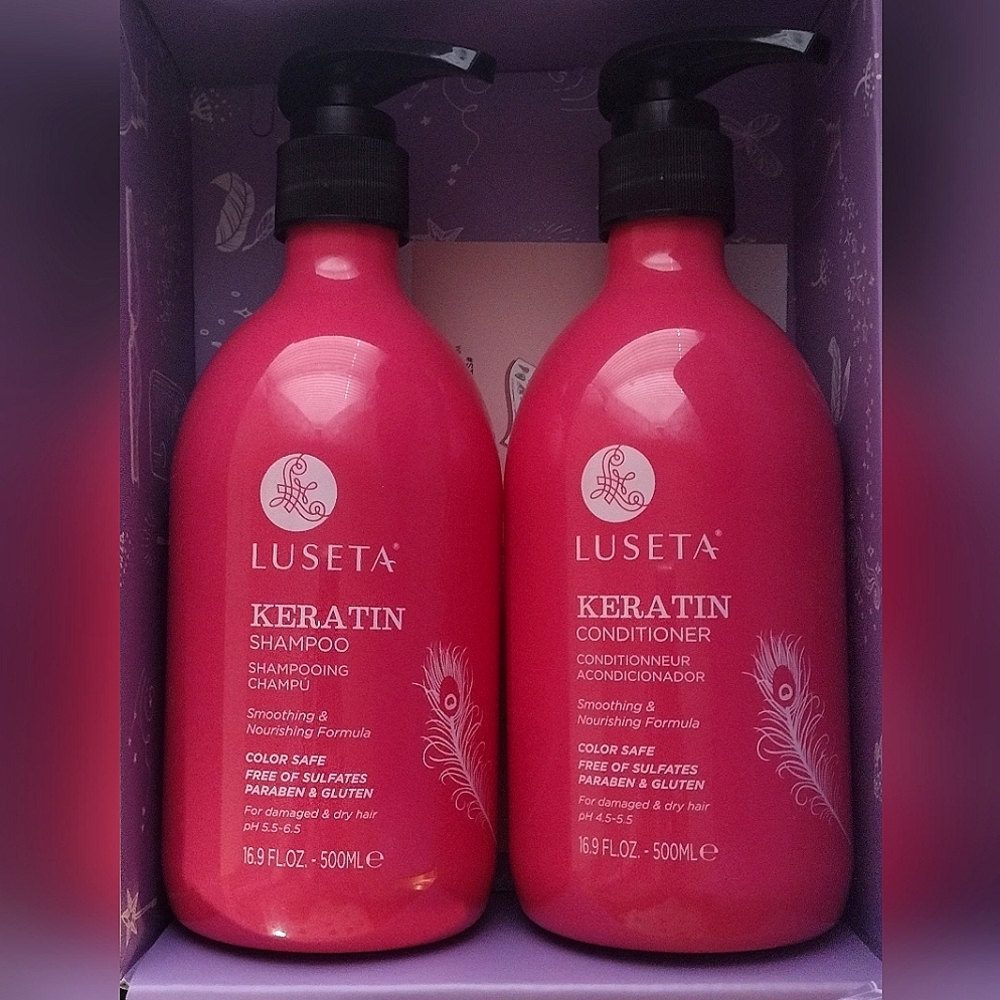 LUSETA Keratin Smoothing Shampoo & Conditioner Set
